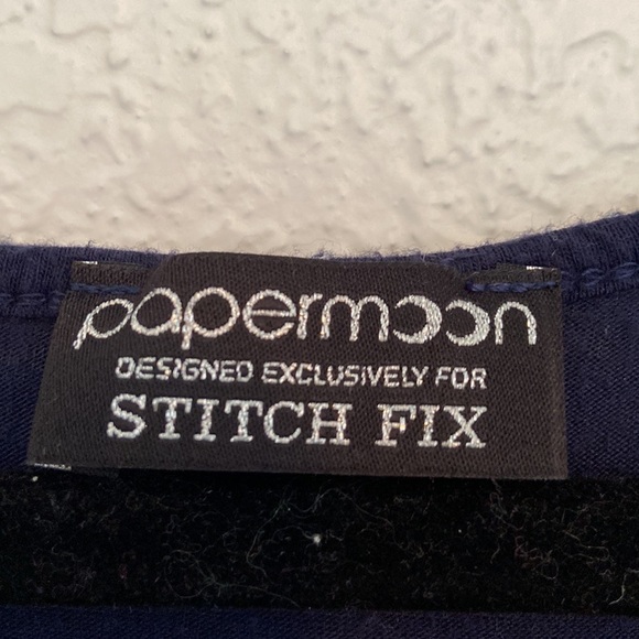 PAPERMOON Peek-a-boo Back Dark Blue Long Sleeve Tee - M - Picture 4 of 4